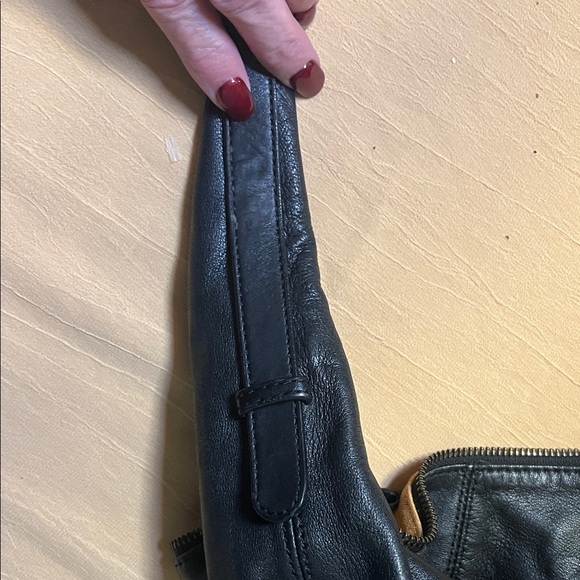 Hype Black Leather Hobo Bag with Studded Pocket - read description - Picture 14 of 16